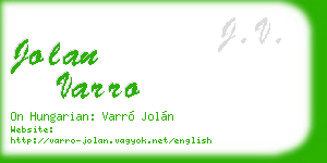 jolan varro business card